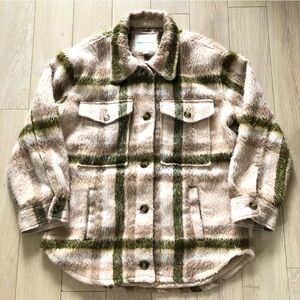 American Eagle Outfitters Plaid Wool Blend Shacket